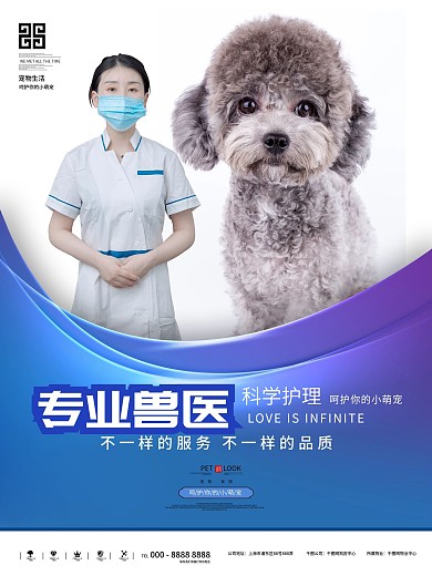 原创宠物医院系列宣传海报