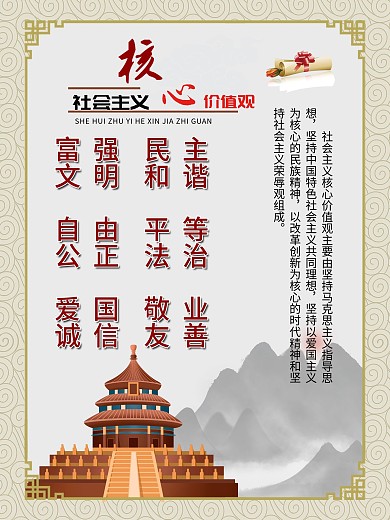 社会主义核心价值观海报