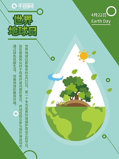 原创插画世界地球日海报设计