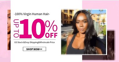 粉色简约女装假发海报