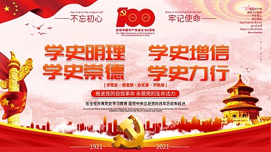 党史学习教育建党百年宣传海报展板