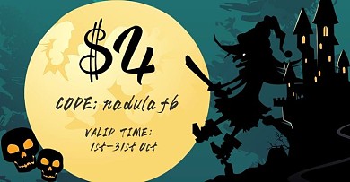 万圣节气氛大图优惠券带月亮