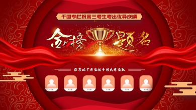 中国风金榜题名高考喜报展板