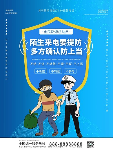 原创电信诈骗系列宣传海报
