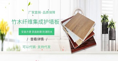 家居建材电商淘宝简约清新绿色海报