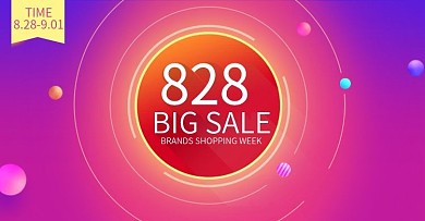 828大促速卖通平台促销海报渐变色