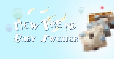 童装简约蓝色毛衣海报