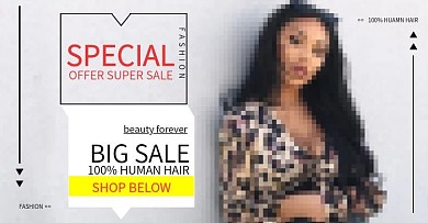 简约女装假发海报