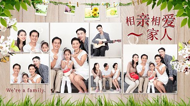 温馨全家福照片展板照片墙