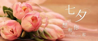 七夕情人节想和你一起文艺清新公众号首图