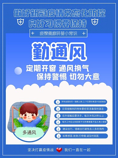 疫情防控海报勤通风