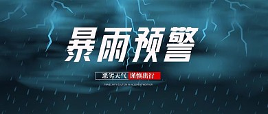 原创警告公众号封面图暴雨预警