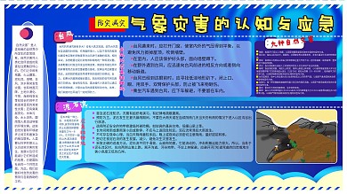 原创手绘泥石流气象灾害预防常识宣传栏