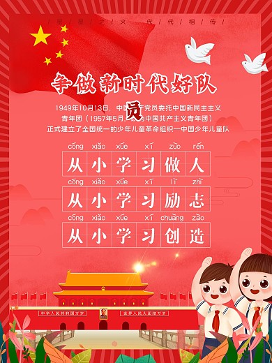 中小学少先队队室示范性挂图海报