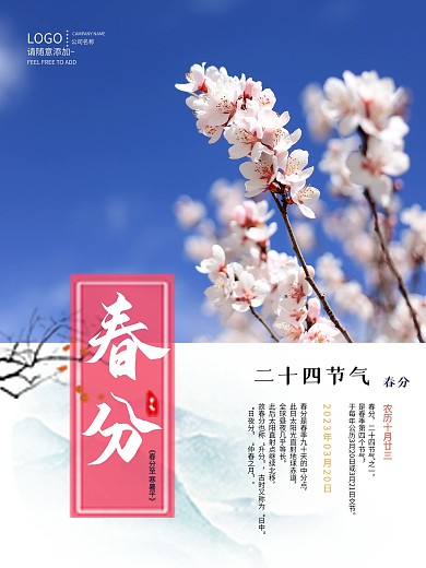 春分二十四节气宣传海报