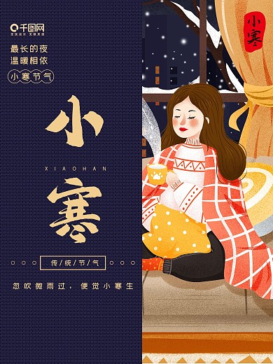 创意 二十四节气 小寒 节日 宣传 海报
