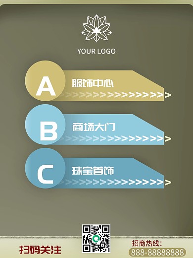 简约商场引导导视牌