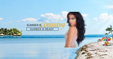 夏季简约女装假发海报