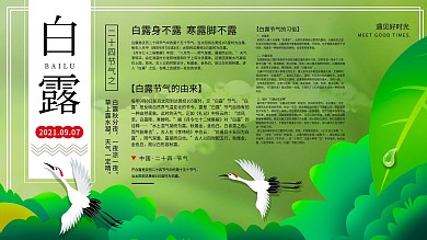 传统二十四节气白露海报展板