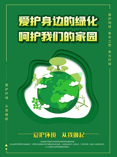 爱护大自然保护环境系列海报