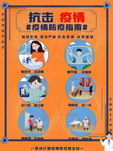 情海报新冠肺炎病毒防护防疫冠状简约海报