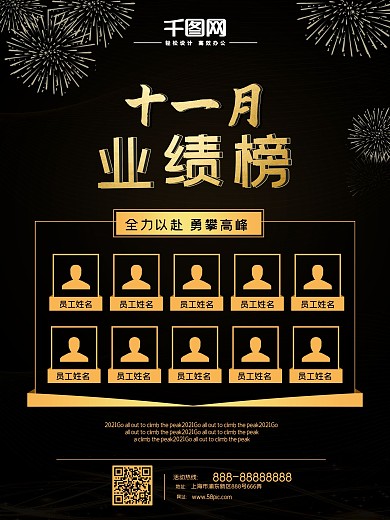 企业业绩排行榜海报