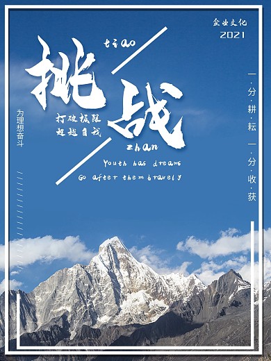 挑战企业文化海报