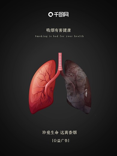 珍爱生命远离香烟公益广告海报