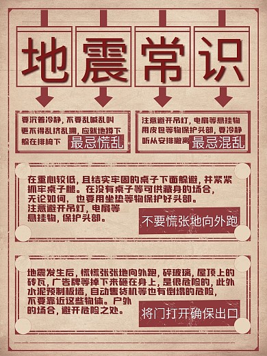 地震救灾常识海报设计