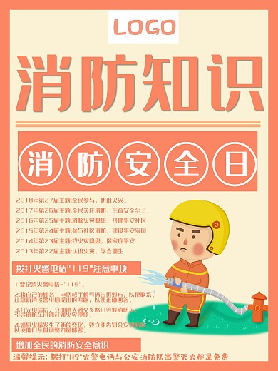 中国消防日知识宣传海报
