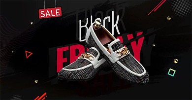 淘宝电商鞋服海报时尚黑色星期五