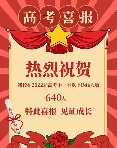 复古高考加油喜报高考捷报海报banner