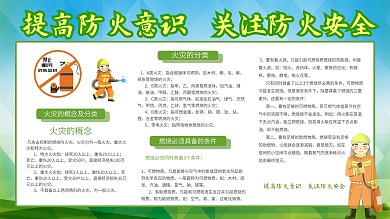 提高防火意识关注防火安全消防安全展板