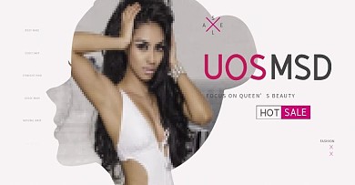 简约大气女装假发广告牌