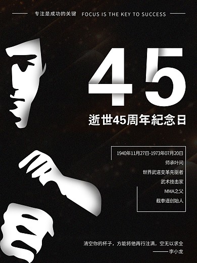 纪念李小龙逝世45周年海报