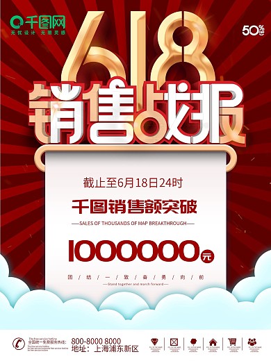 618销售战报喜报海报