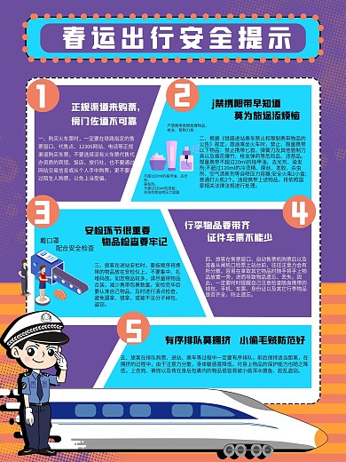 春运出行安全提示宣传海报