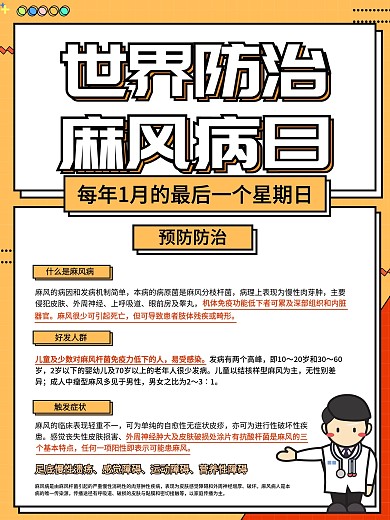 世界防治麻风病宣传海报