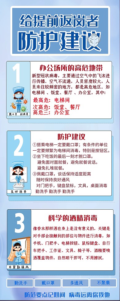 给提前返岗者的防护建议
