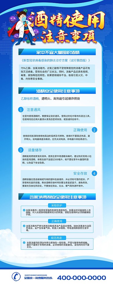 原创家中不宜存放大量酒精使用事项防疫展架