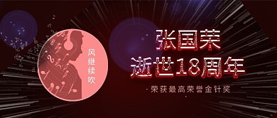 原创简约张国荣逝世18周年纪念日手机配图