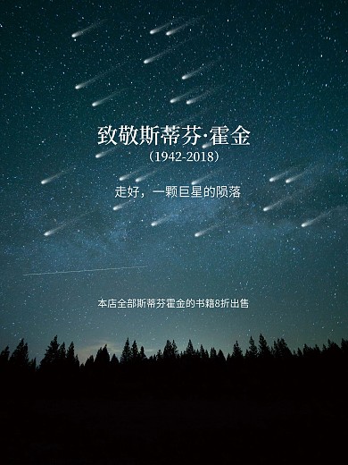 简约大气致敬霍金海报