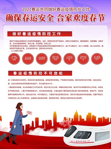 春运防疫知识宣传内容型系列海报