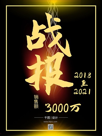 黑金战报战绩公司企业商业海报