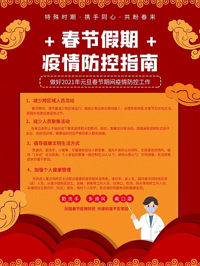 春节疫情防控指南海报