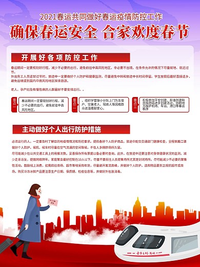 春运防疫知识宣传内容型系列海报