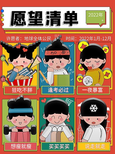 原创2022愿望清单海报