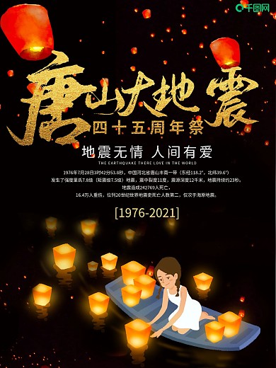 唐山大地震纪念海报