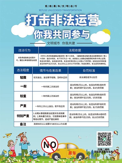 打击非法黑车运营宣传海报