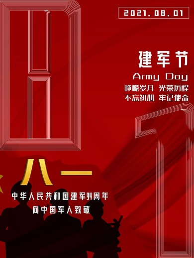 八一建军节海报祖国